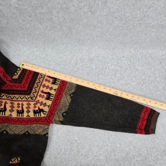 Tejidos Jacket Hoodie Womens Small Wool Llama Alpaca Aztec Print Sweater Ecuador - Picture 6 of 10